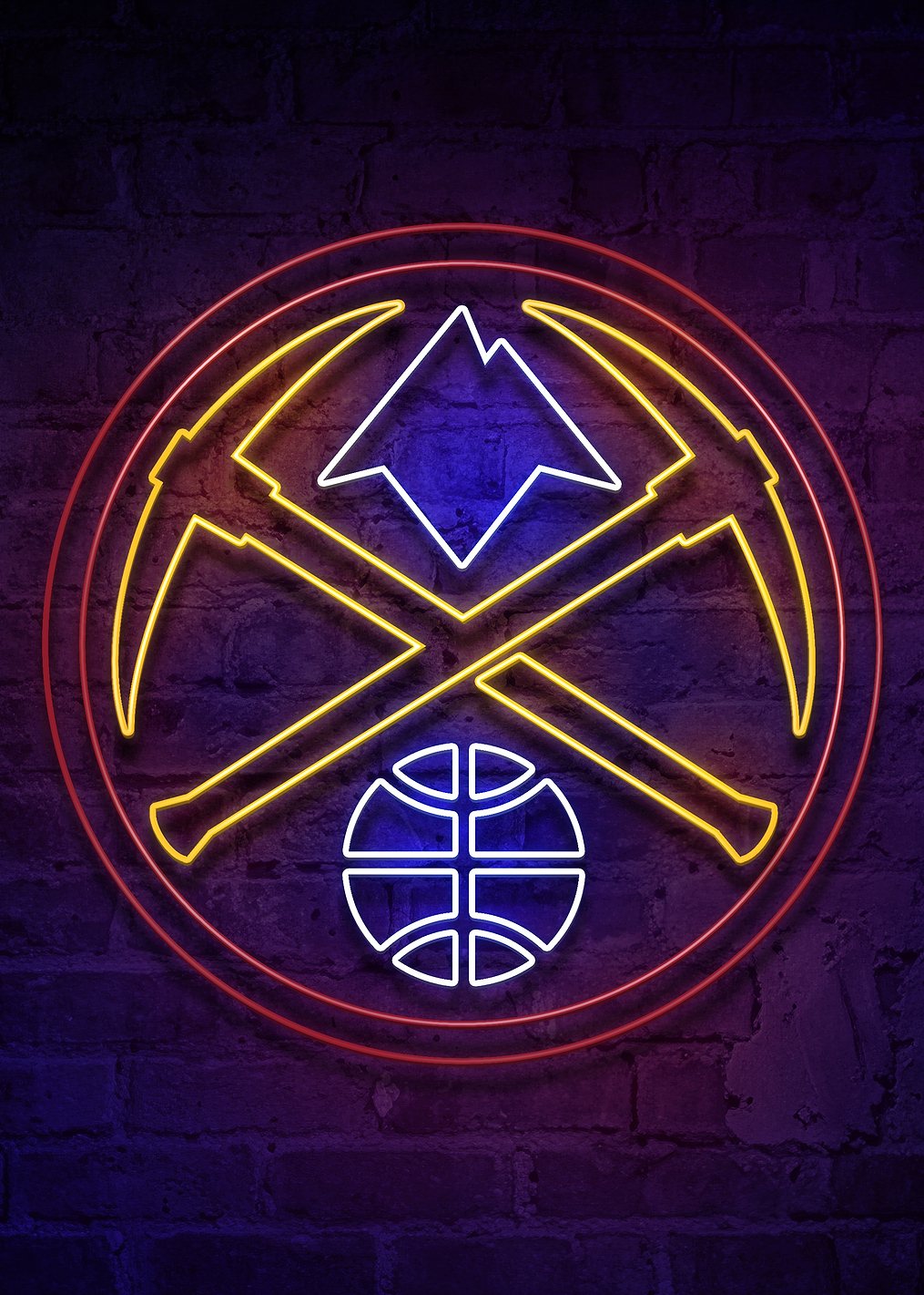 Denver Nuggets Mile High Neon: постер из коллекции NBA