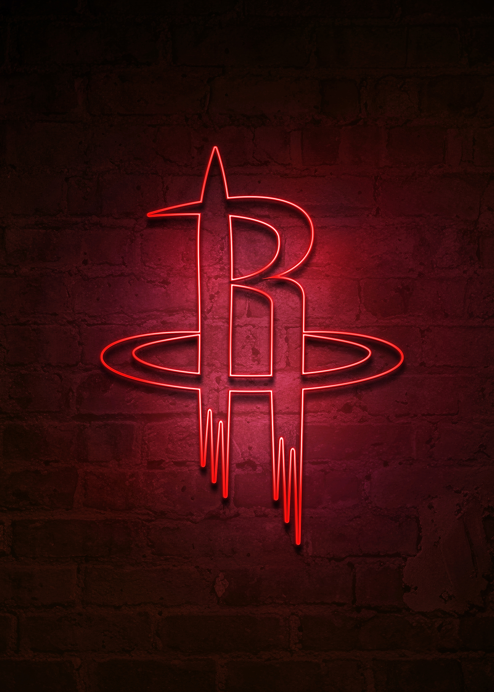 Houston Rockets Clutch City Neon: постер из коллекции NBA