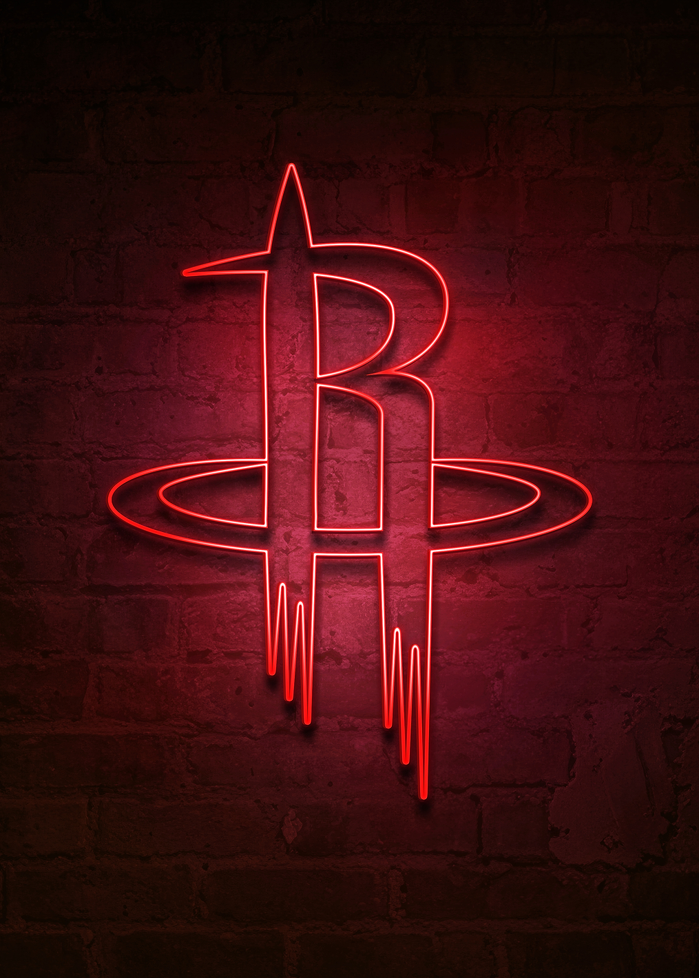 Houston Rockets Clutch City Neon: постер из коллекции NBA
