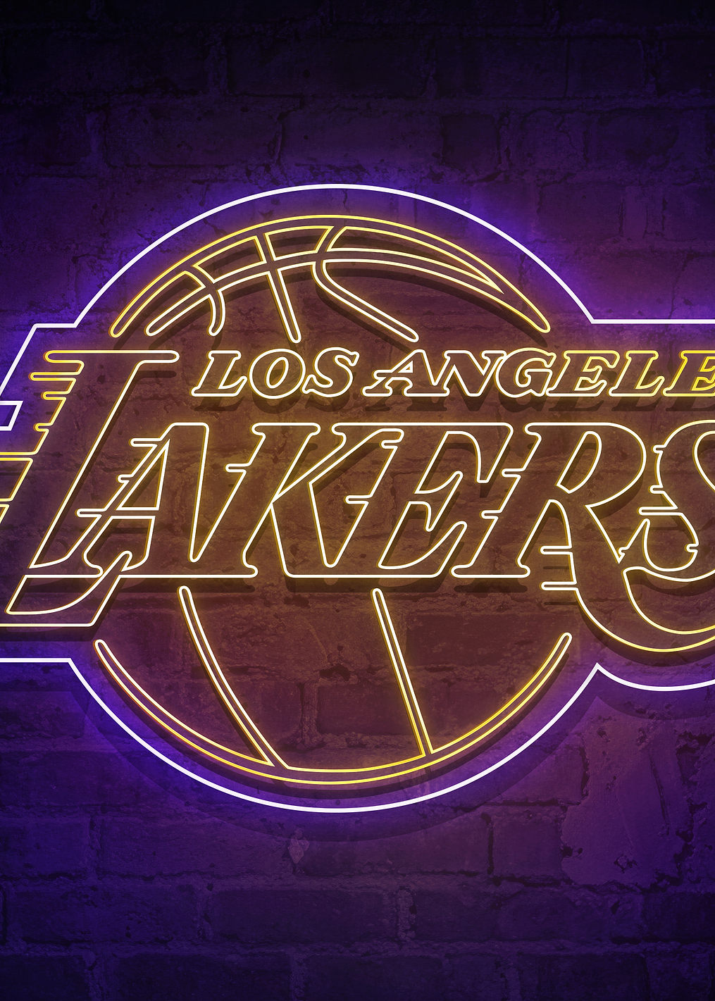 Los Angeles Lakers Showtime Neon: постер из коллекции NBA