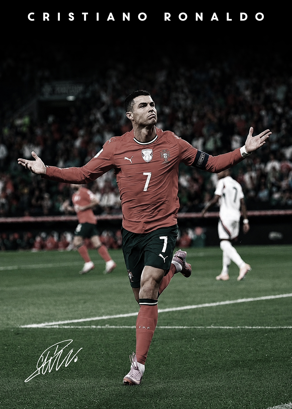 Cristiano Ronaldo celebrating a goal: постер из коллекции Криштиану Роналду