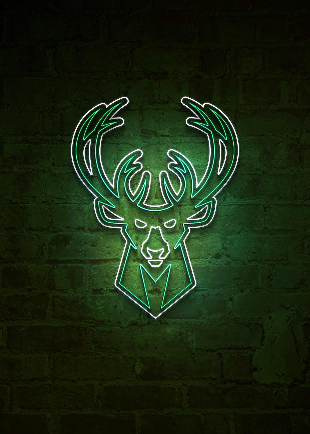 Milwaukee Bucks Fear the Deer Neon: постер из коллекции NBA