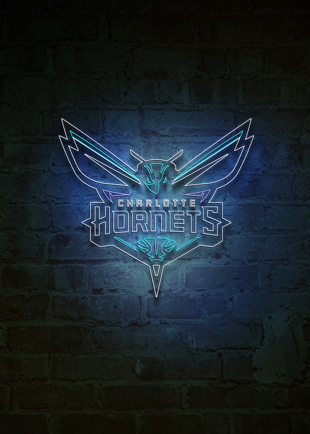 Charlotte Hornets Buzz City Neon: постер из коллекции NBA