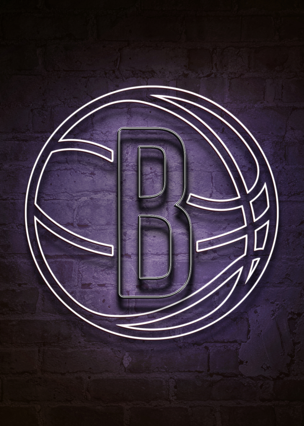 Brooklyn Nets Borough Neon: постер из коллекции NBA