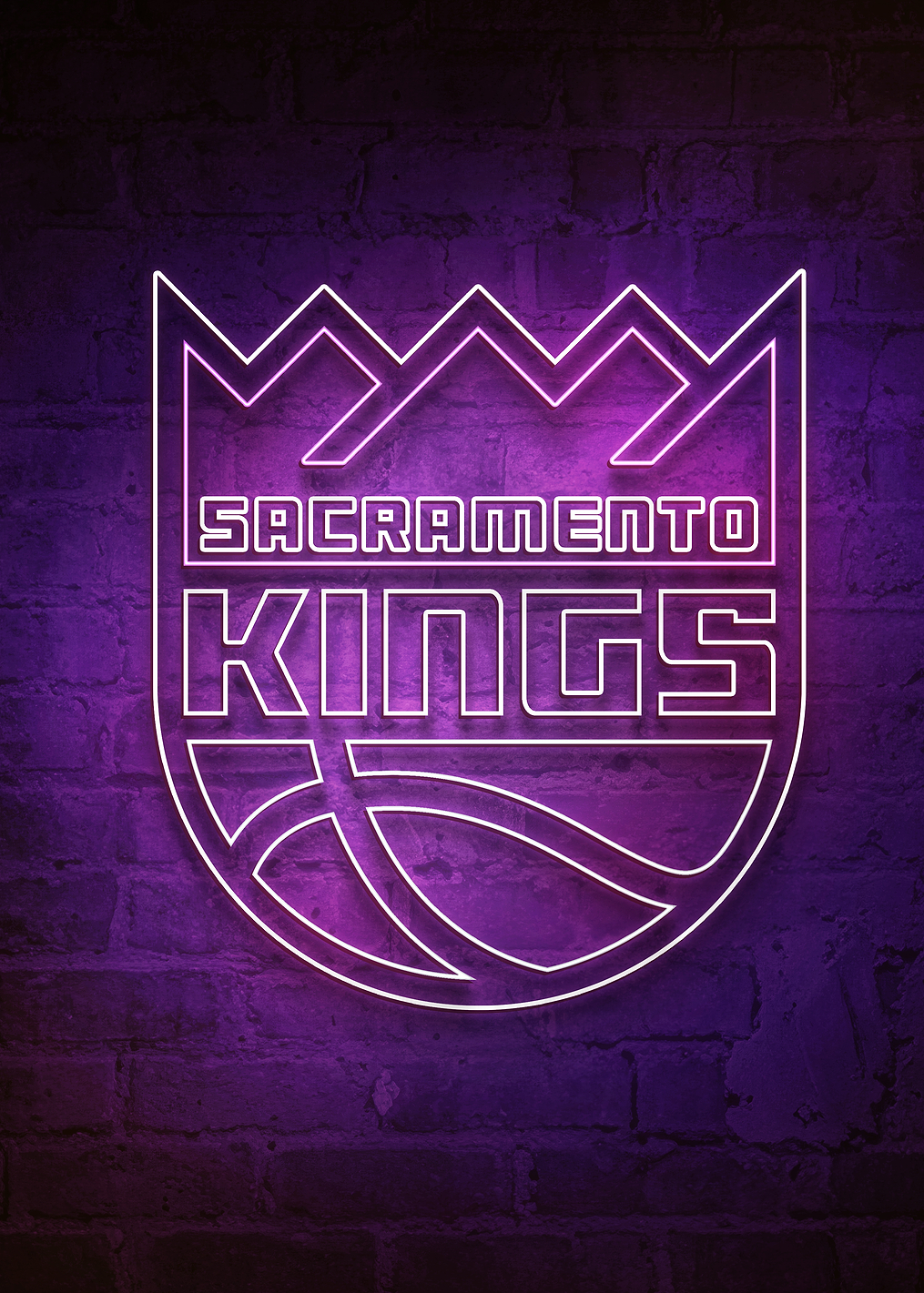 Sacramento Kings Light The Beam Neon: постер из коллекции NBA