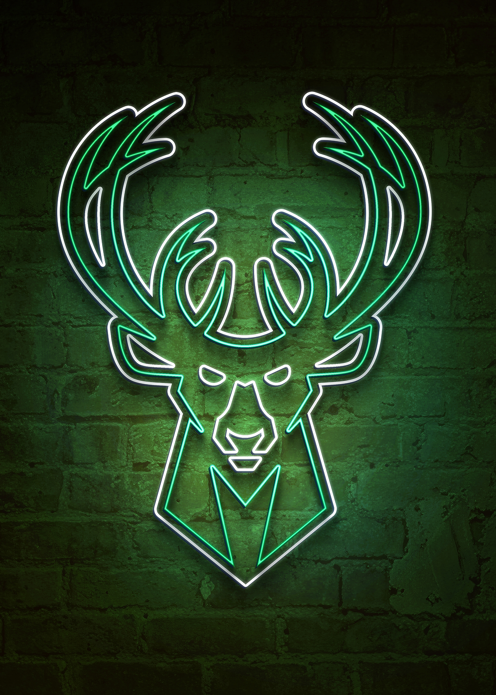 Milwaukee Bucks Fear the Deer Neon: постер из коллекции NBA