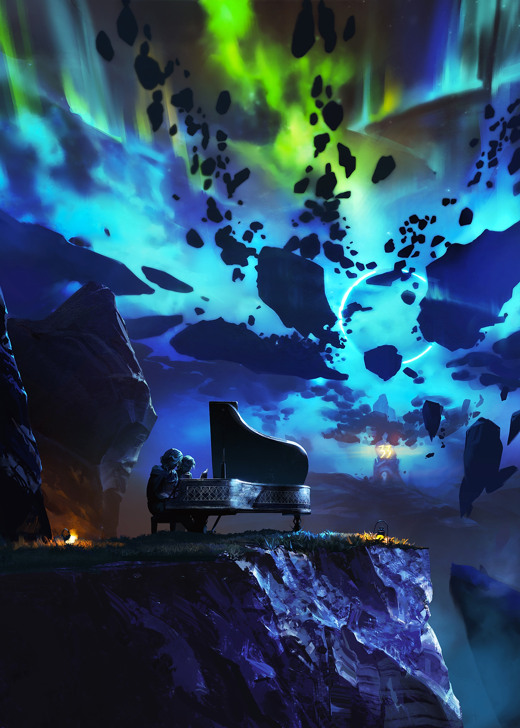 Verso and Maelle play piano together: постер из коллекции Clair Obscur: Expedition 33