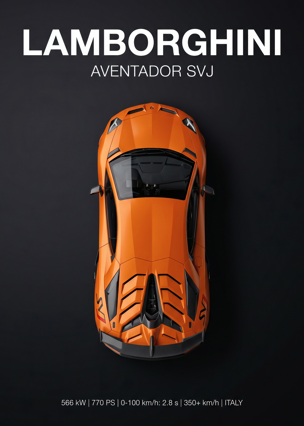 Lamborghini Aventador SVJ Top View: постер из коллекции Lamborghini Aventador