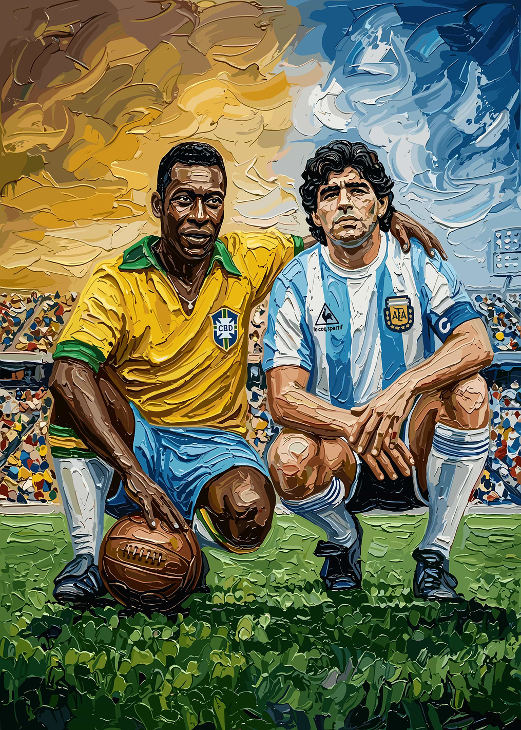 Pele and Maradona: постер из коллекции Пеле