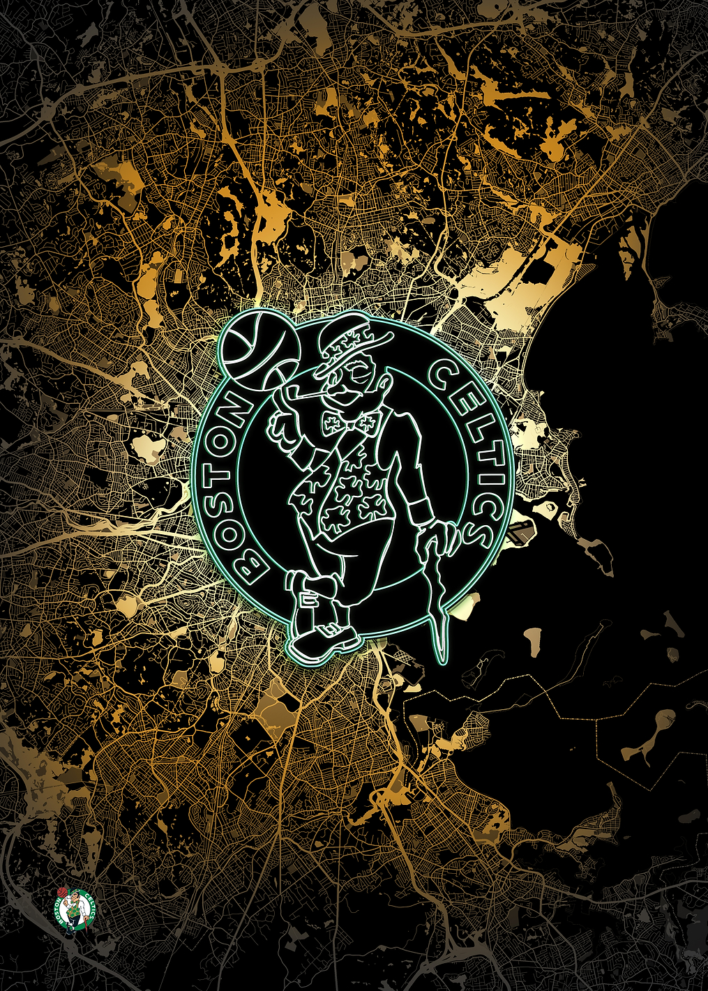 Boston Map: Celtics Pride: постер из коллекции NBA