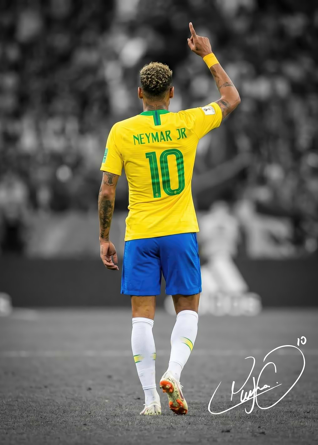 Neymar Jr. celebrating a goal: постер из коллекции Неймар