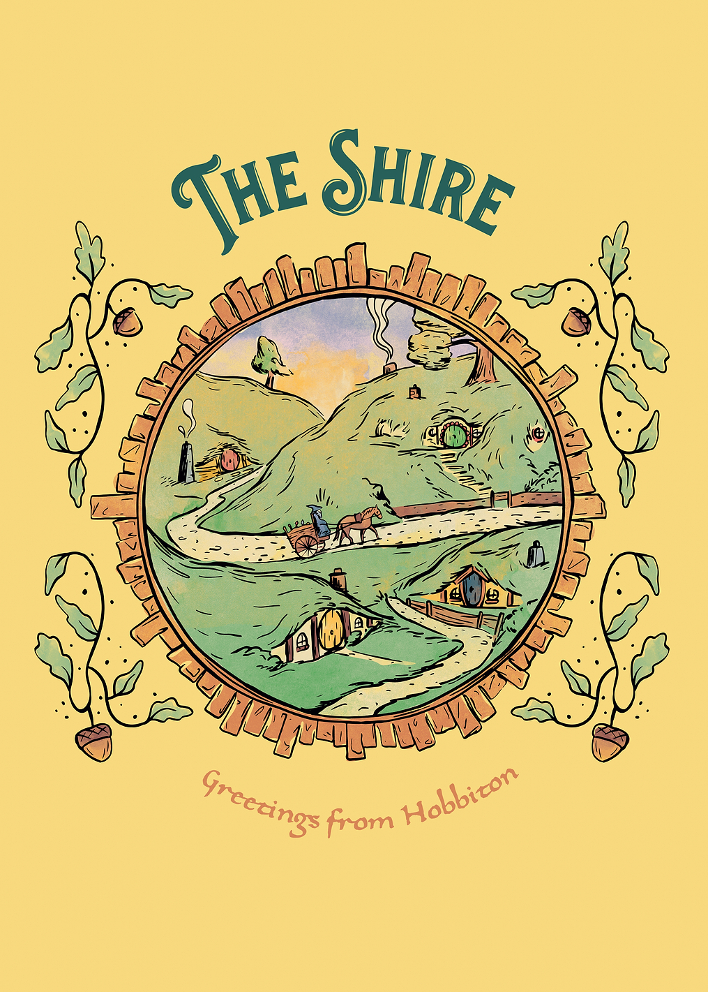 Whimsical Hobbiton Welcome: постер из коллекции Middle-earth