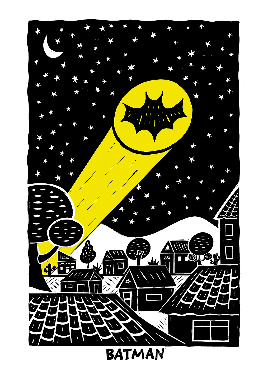 Bat-Signal Illuminates the Night: постер из коллекции DC Comics