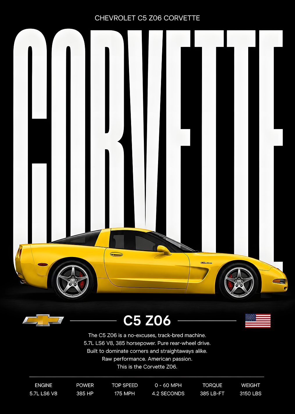 Chevrolet C5 Z06 Corvette Poster: постер из коллекции Chevrolet Corvette