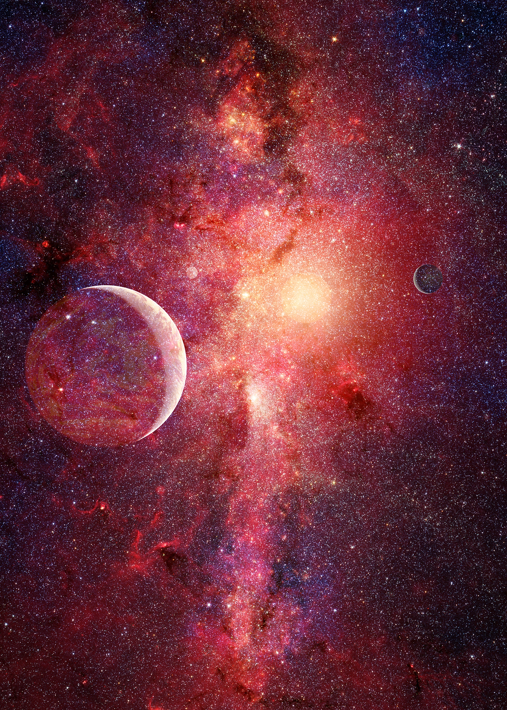 Vibrant Cosmic Nebula with Exoplanets: постер из коллекции Inspired by NASA