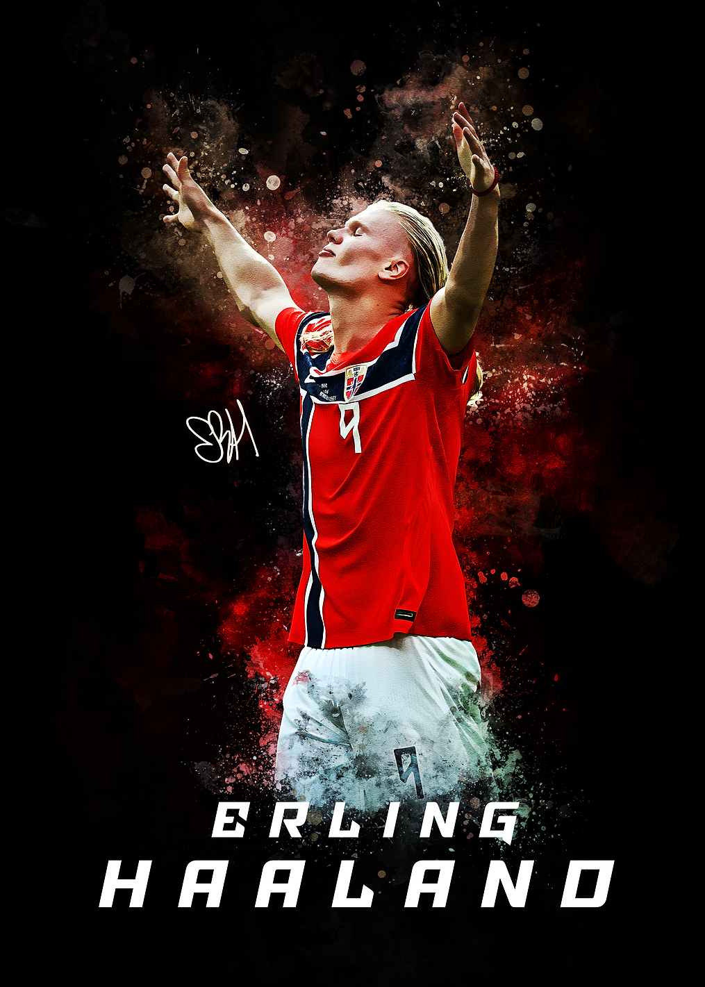 Erling Haaland Norway Soccer Poster: постер из коллекции Эрлинг Холанд
