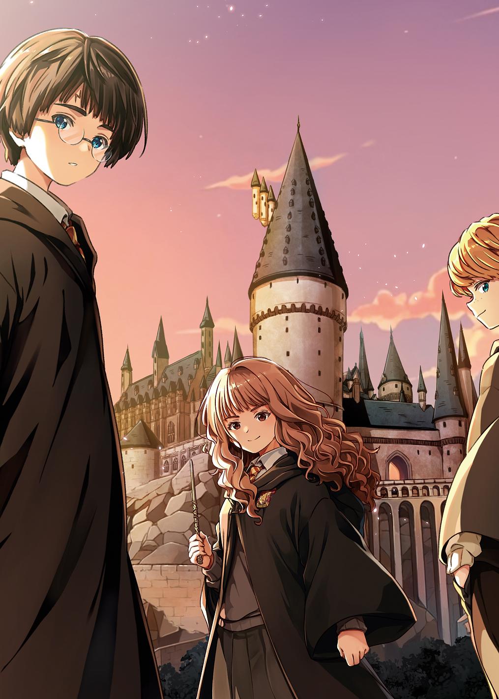 Hogwarts Trio at Sunset: постер из коллекции Wizarding World