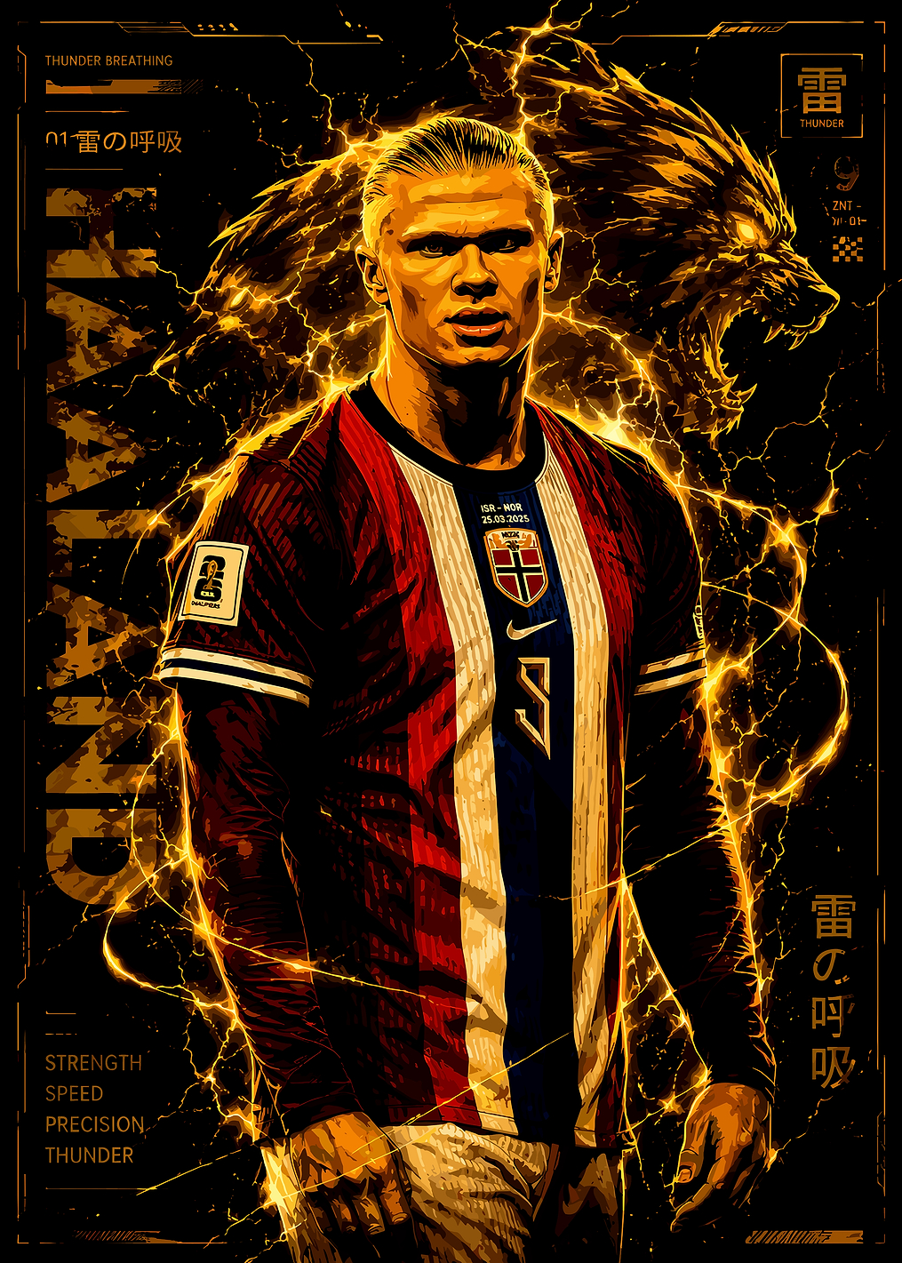 Erling Haaland Thunder Breathing Poster: постер из коллекции Эрлинг Холанд