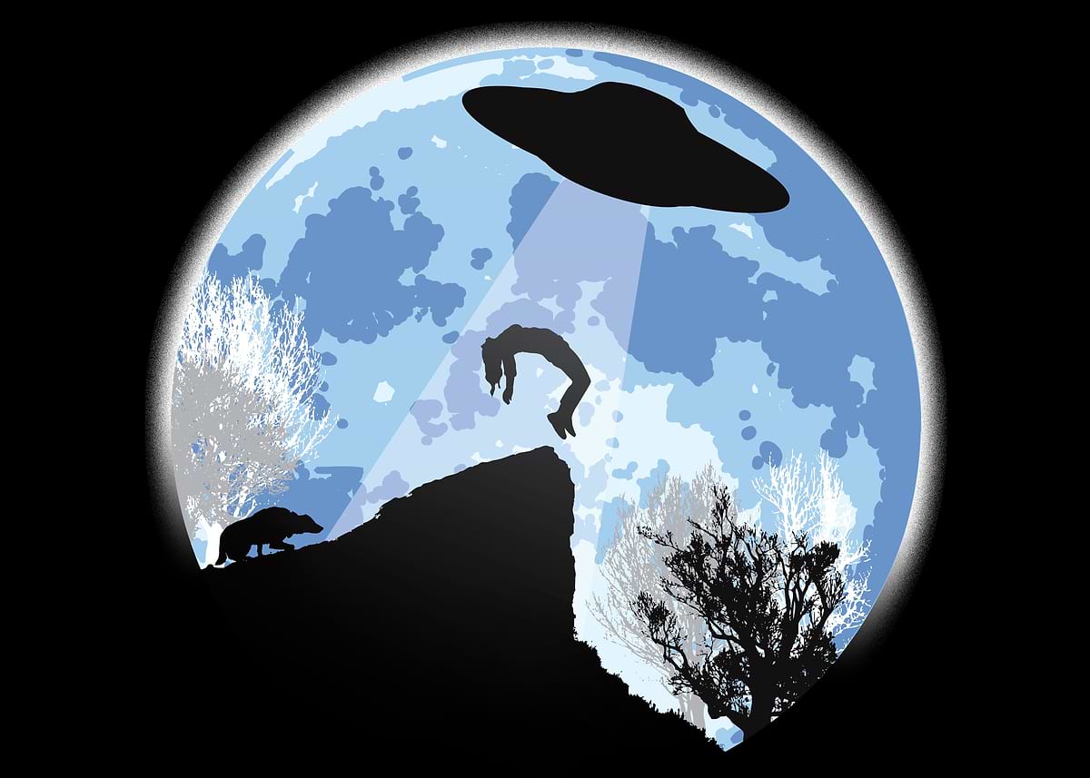 'Alien Abduction! The Helpless Witness...' Poster, picture, metal print ...