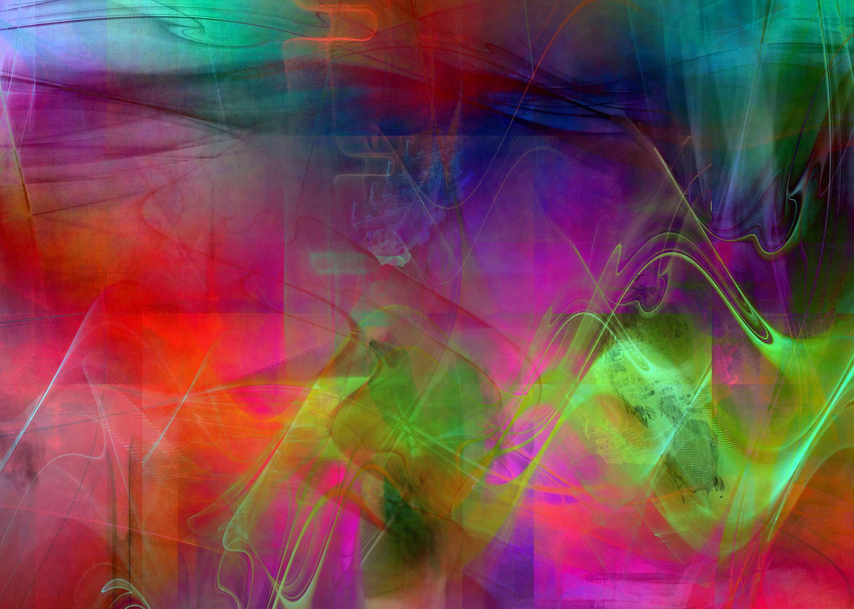 'confused colors and forms' Poster, picture, metal print, paint by ...