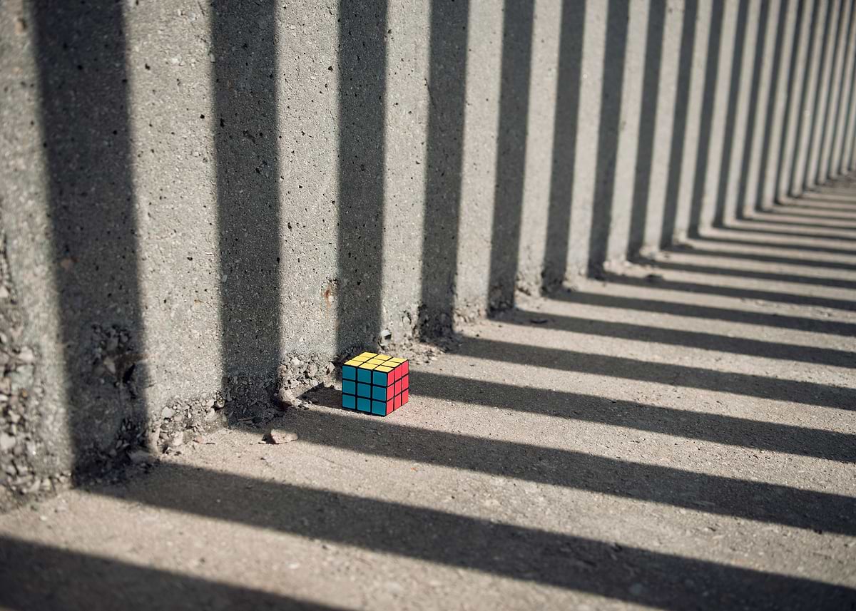 Shadow Rubic 'Rubik shading stripes' Poster, picture, metal print, paint by ...