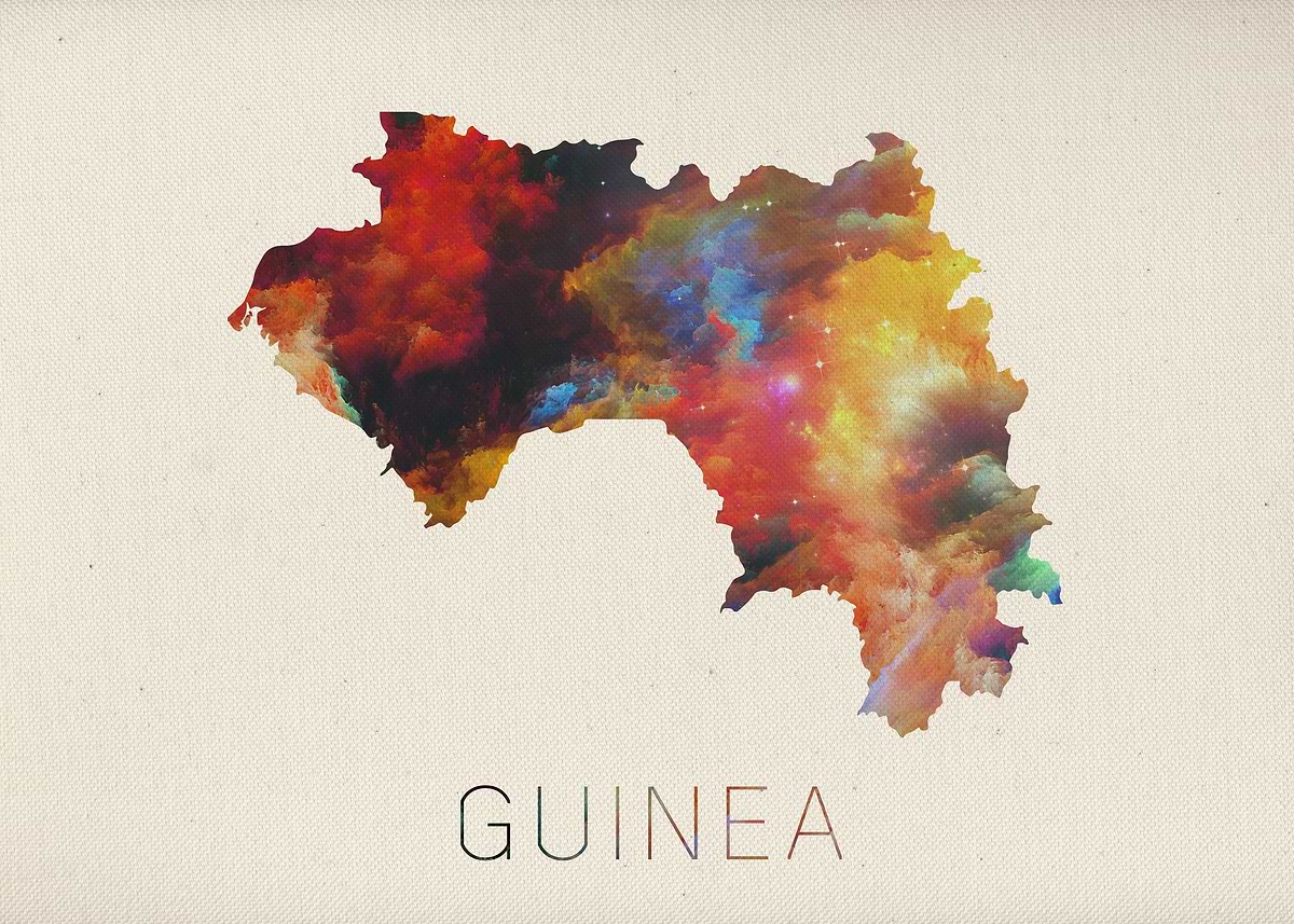 'Guinea Watercolor Map' Poster, picture, metal print, paint by Design ...