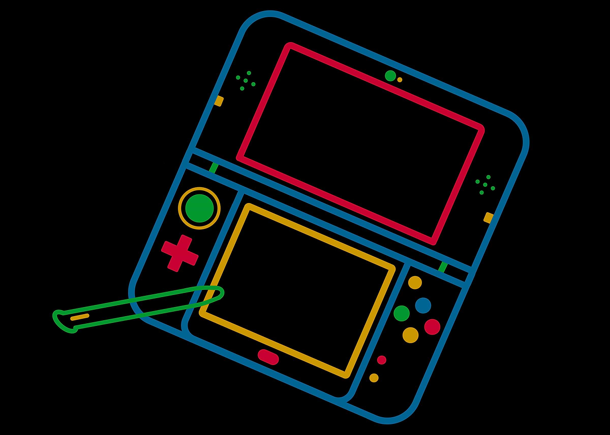 '3DS DS Console Lines' Poster, picture, metal print, paint by Retro ...
