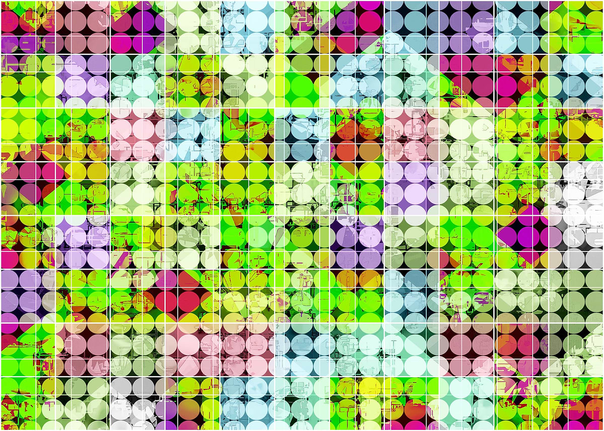 'geometric abstract pattern' Poster, picture, metal print, paint by ...