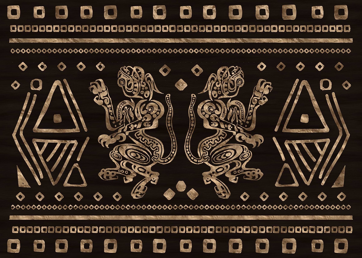 Aztec Jacobs 'Aztec Jaguars' Poster, picture, metal print, paint by Lioudmila Perry ...