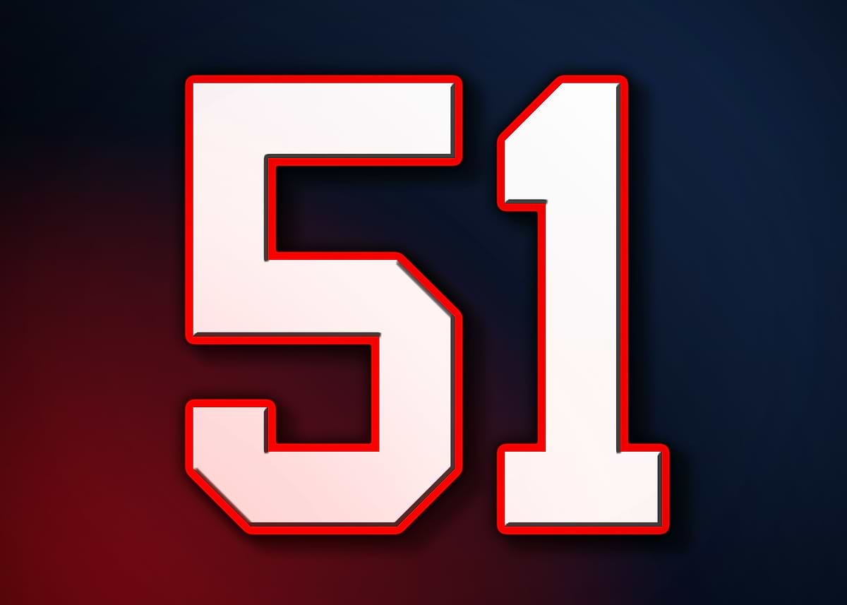 '51 Jersey Patriot Patriots' Poster, picture, metal print, paint by ...