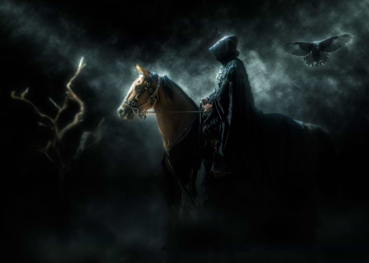 'The black rider' Poster, picture, metal print, paint by Alain Gaymard ...