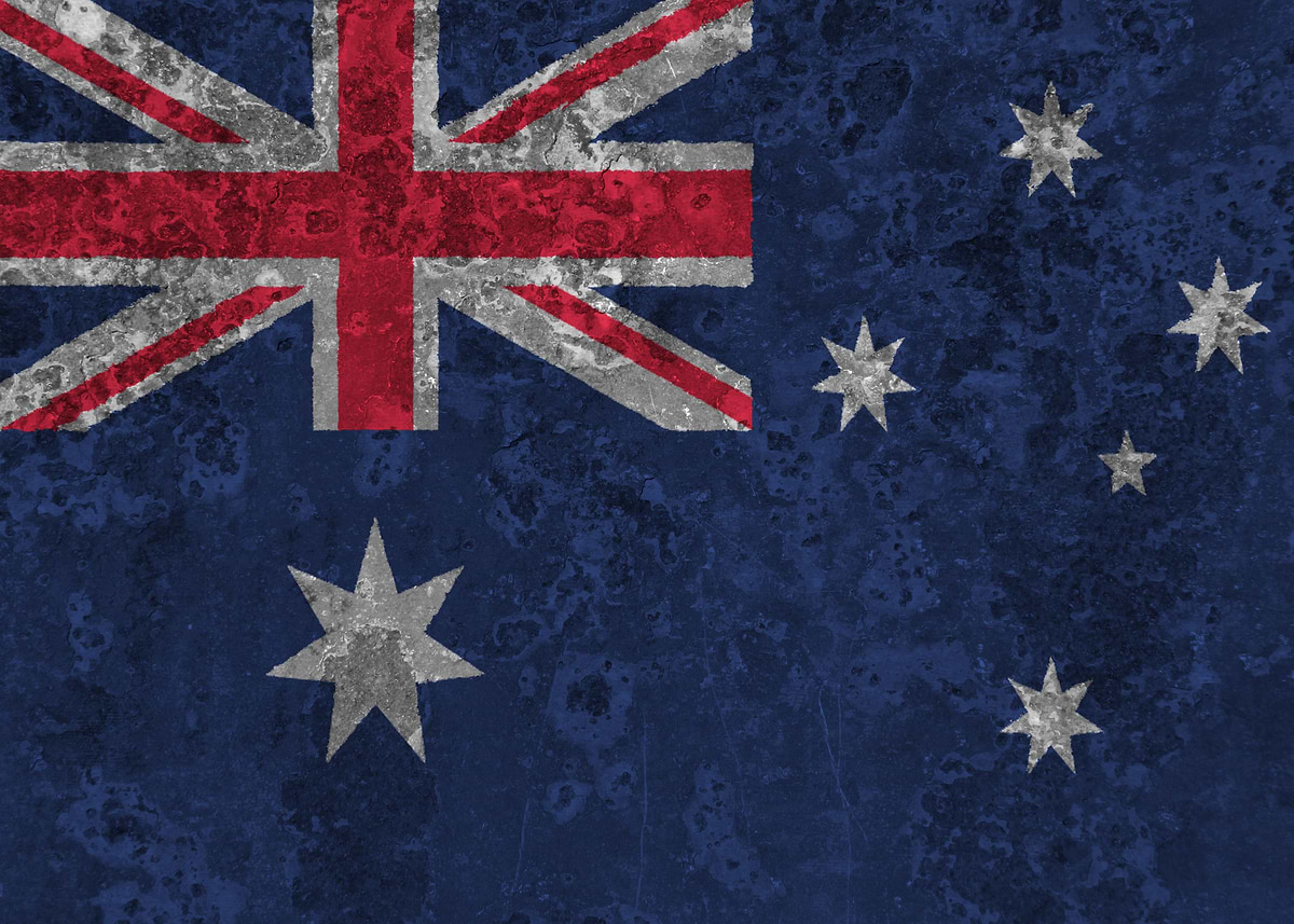 'Rusty Australian Flag' Poster, picture, metal print, paint by John ...