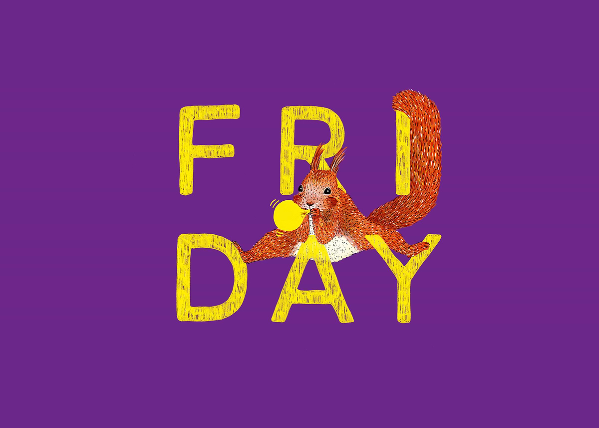 'Friday Squirrel' Poster, picture, metal print, paint by Martina Scott ...