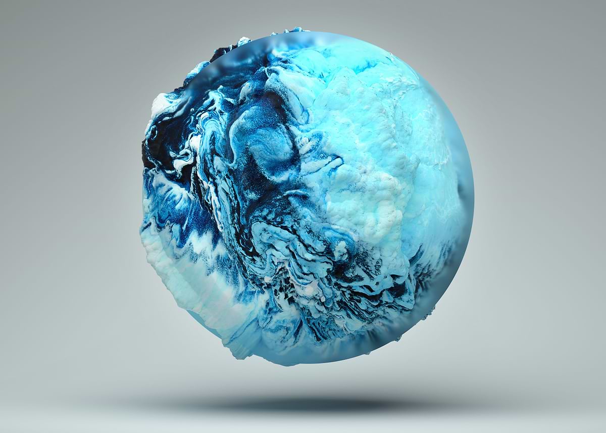 'Abstract snow ball' Poster, picture, metal print, paint by Philipp Tur ...
