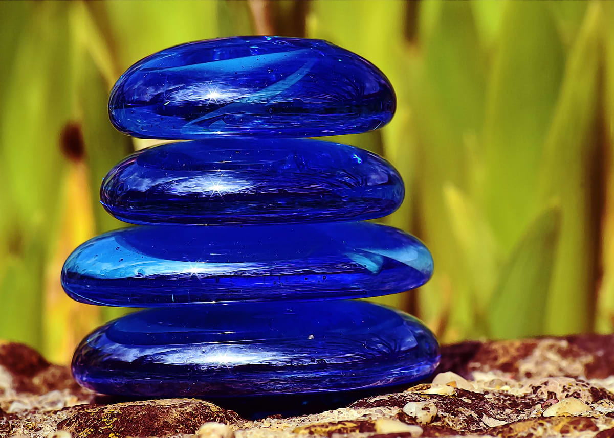 Crystal Stackpole 'Blue crystal stacking' Poster, picture, metal print, paint by Donma ...