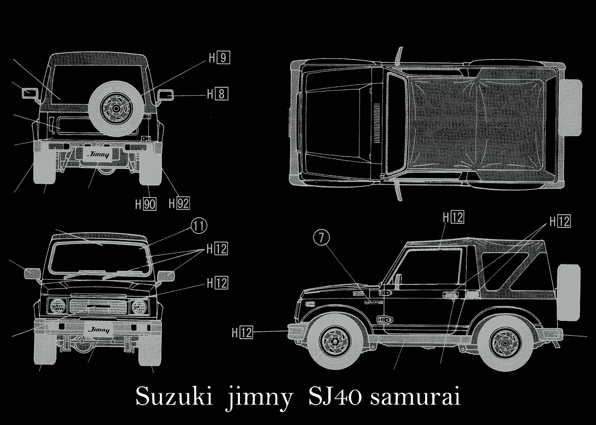Suzuki jimny SJ40 samurai Poster, Picture & Metal Print – Classic
