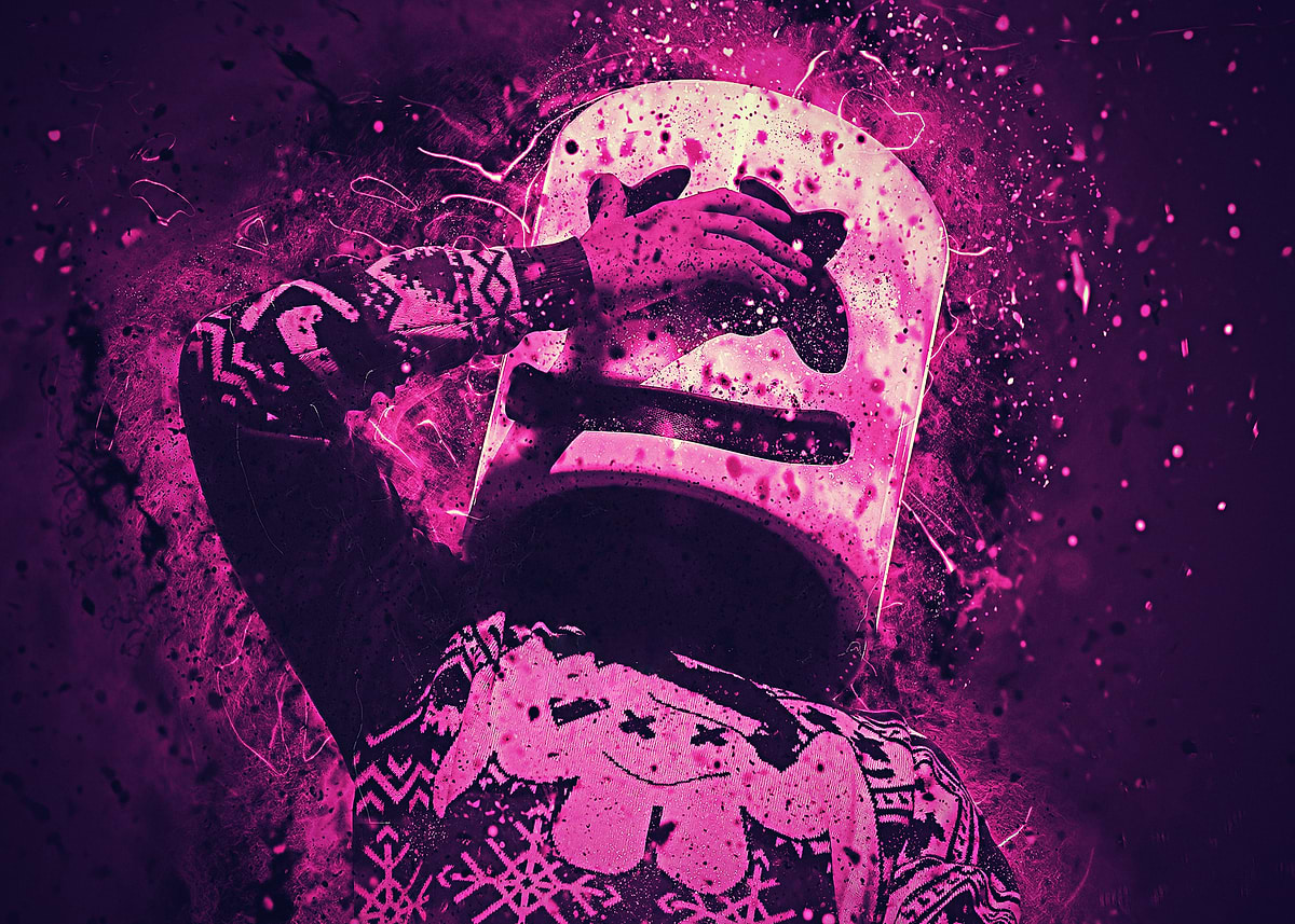 DJ Marshmello' Poster, picture, metal print, paint by ZDai | Displate