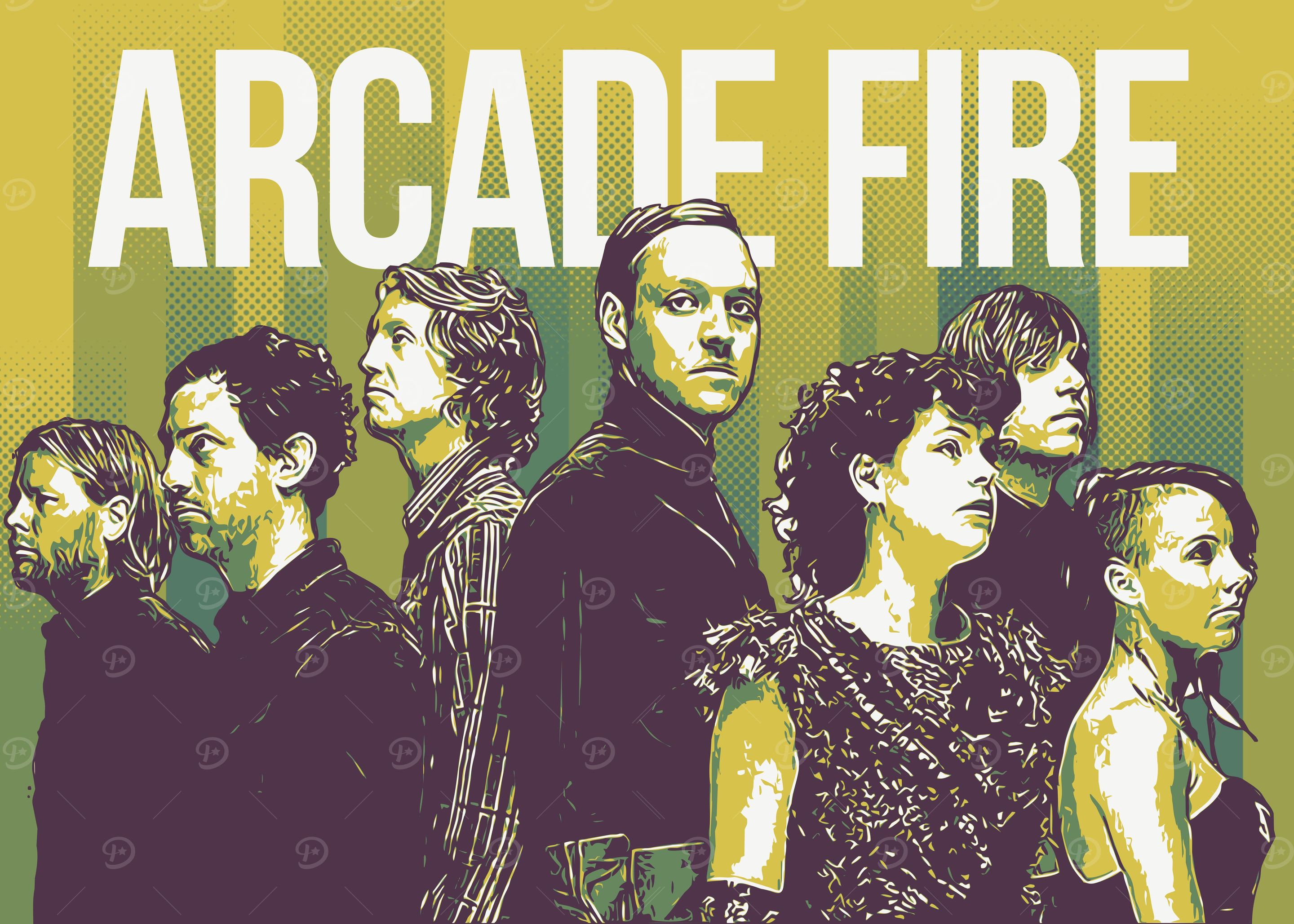 Arcade Fire Artwork Poster' Poster, picture, metal print, paint by