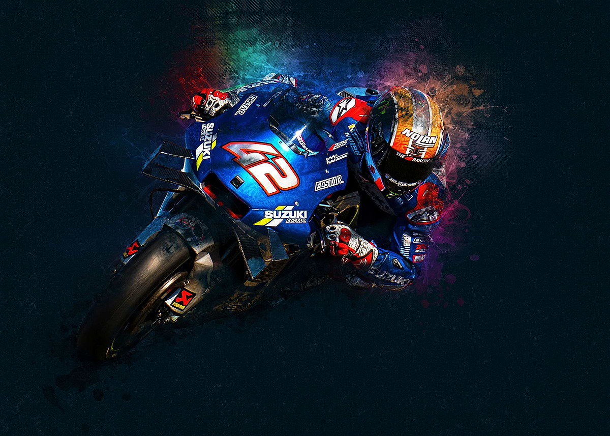 'Alex Rins' Poster, picture, metal print, paint by Luong Dat | Displate