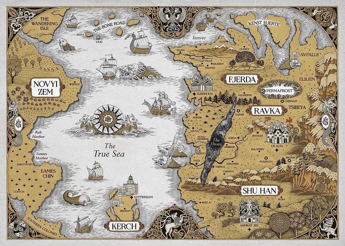Shadow Bone Map 'Map Of Shadow And Bone' Poster, picture, metal print, paint by Metal ...