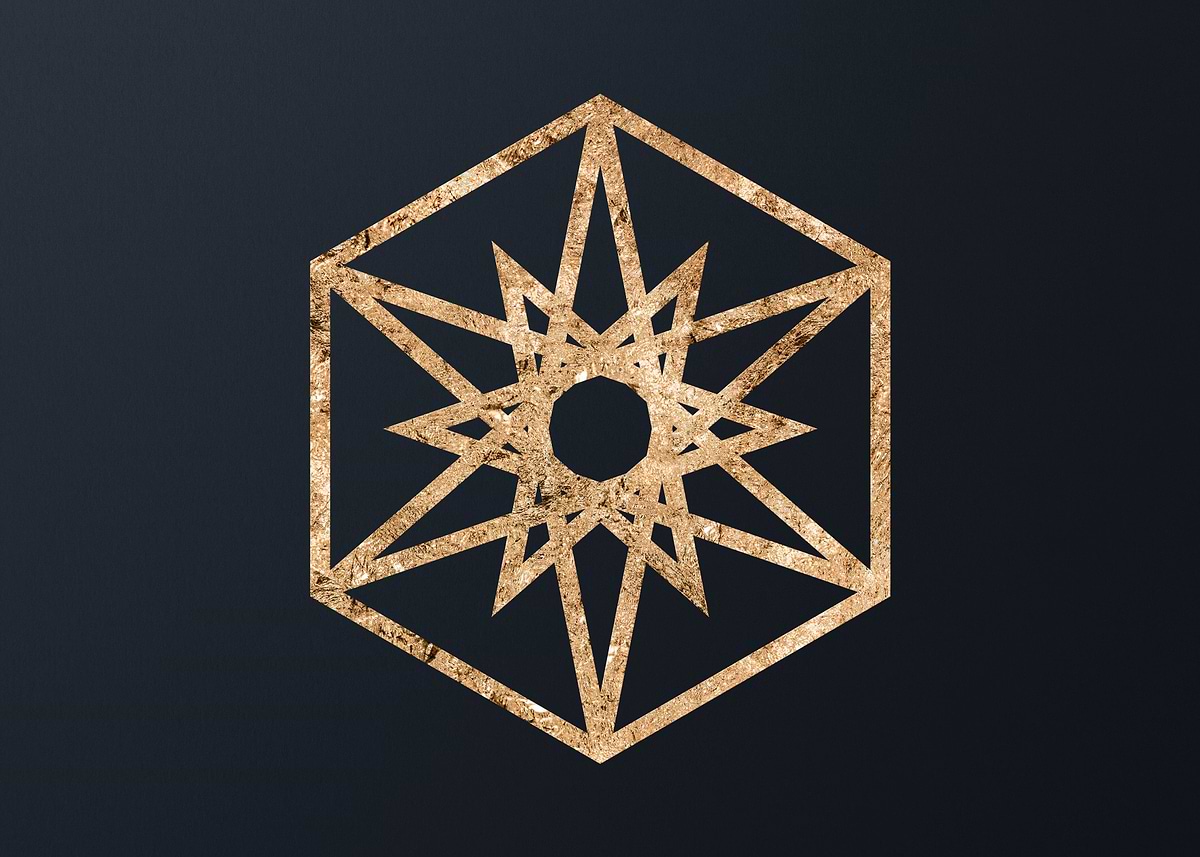 Gifu Rune 'Gold Geometric Glyph Runes' Poster, picture, metal print, paint by ...