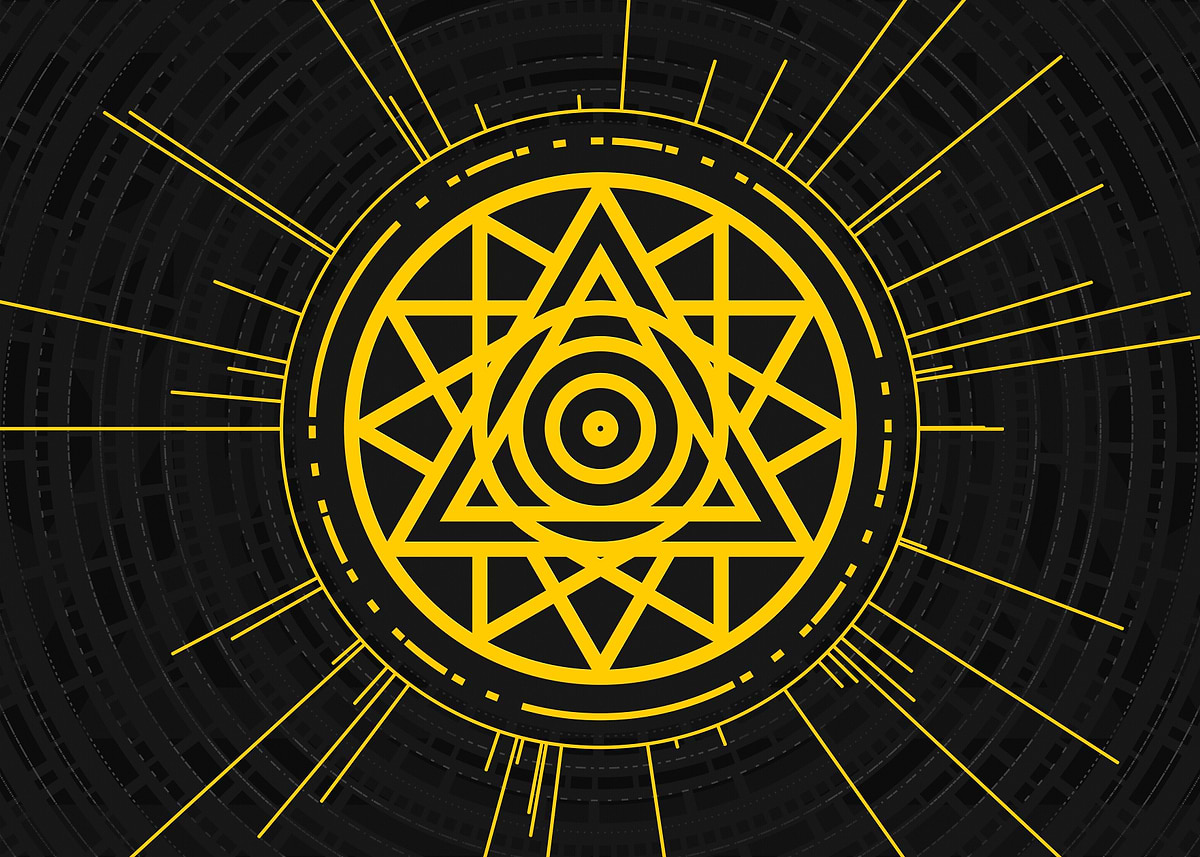 Gifu Rune 'Gold Geometric Glyph Rune' Poster, picture, metal print, paint by Holy ...