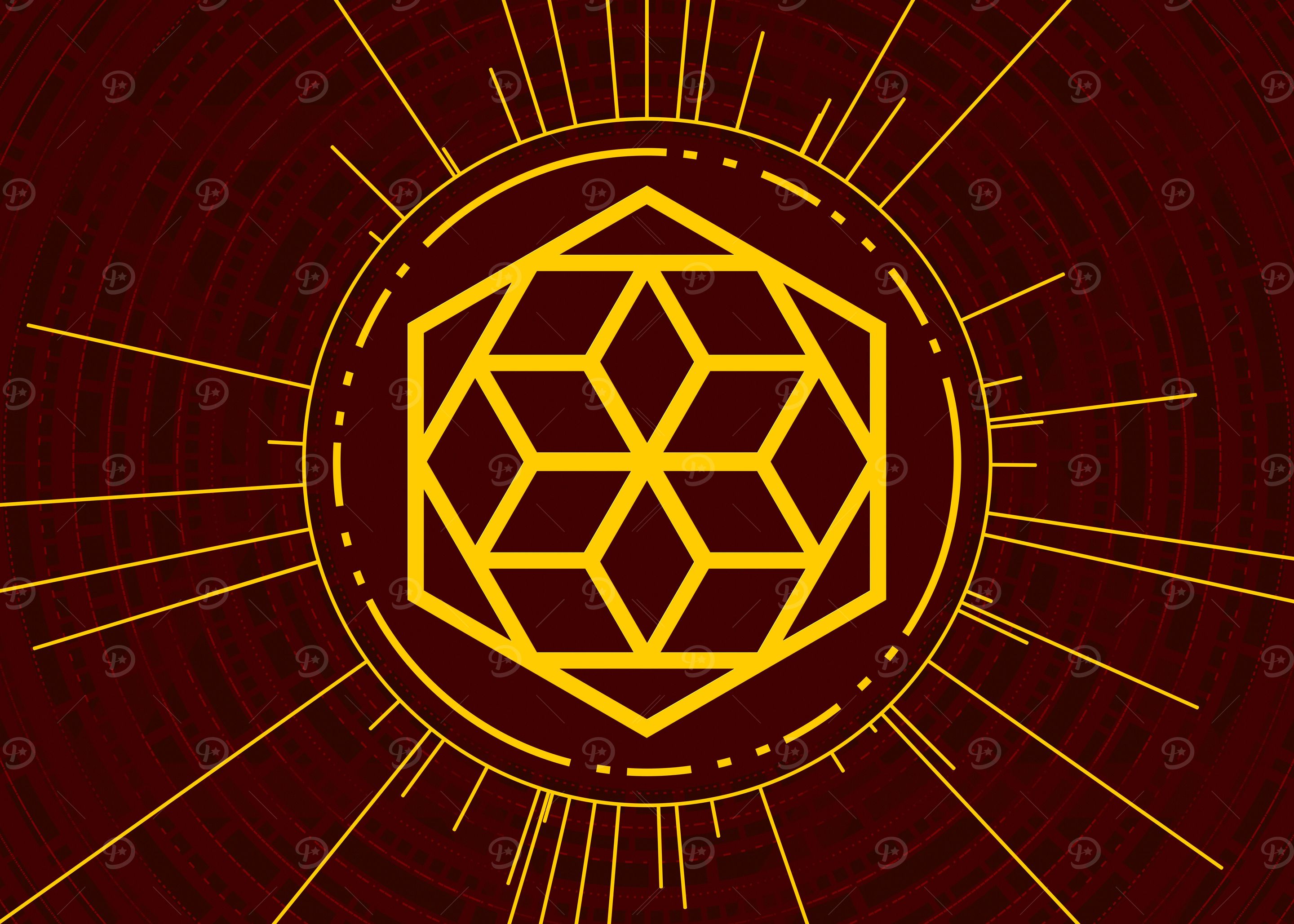 Mandala Rune 'Gold Glyph Mandala Rune' Poster, picture, metal print, paint by Holy ...