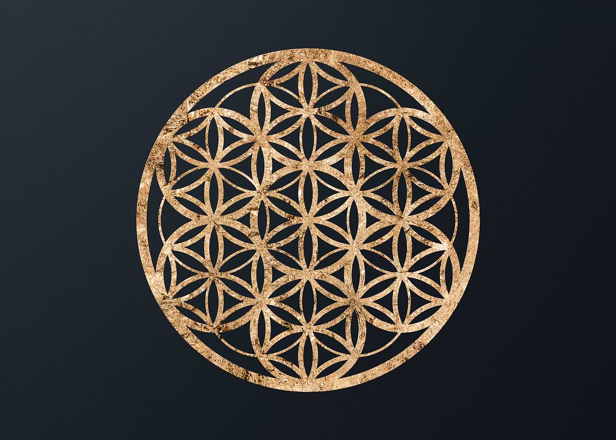 Gifu Rune 'Gold Geometric Glyph Rune' Poster, picture, metal print, paint by Holy ...