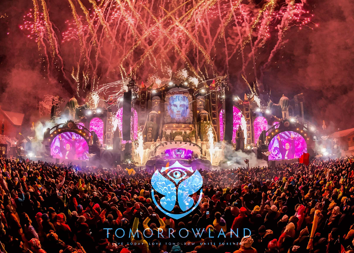Tomorrowland Festival' Poster, picture, metal print, paint by