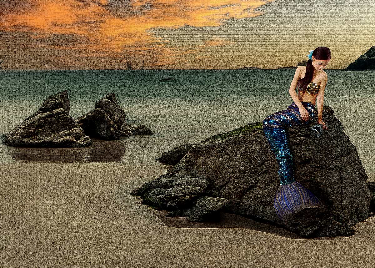 Mermaid Posts 'Mermaid' Poster, picture, metal print, paint by Renjith Asokan | Displate