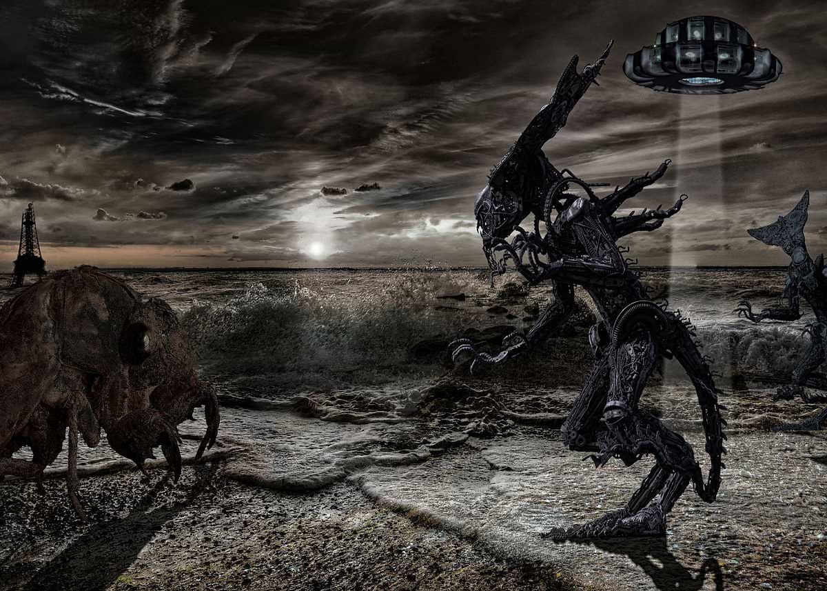 'Space Fantasy Alien Planet' Poster, picture, metal print, paint by ...