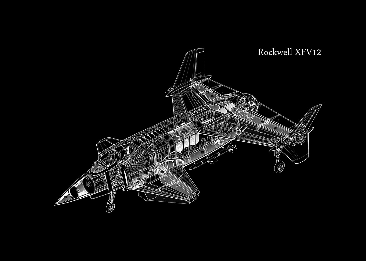 Rockwell XFV 12' Poster, picture, metal print, paint by moh yof