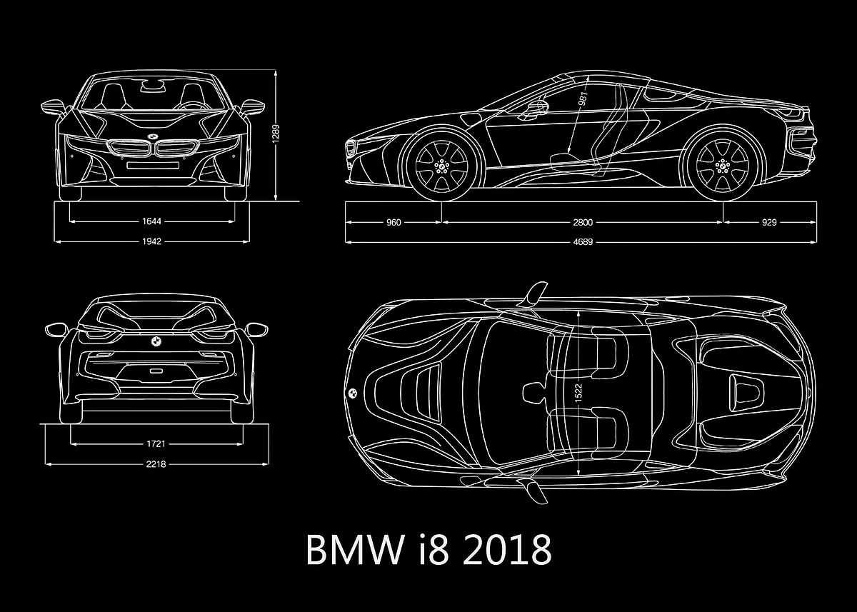 BMW i8 2018 ' Poster, picture, metal print, paint by Fast Elevator