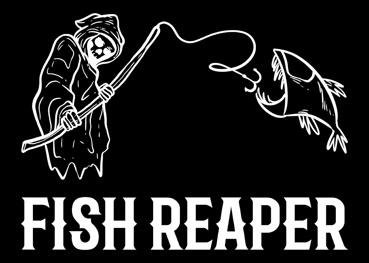 Fish Ch The Ripper 'Fish Reaper Fisherman Gift' Poster, picture, metal print, paint by ...